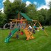 Gorilla Playsets Ozark Cedar Swing Set with Green Vinyl Canopy and Natural Cedar Posts   552146740